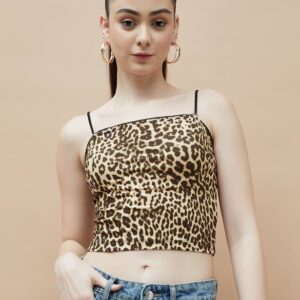 GINGER Animal Print Crop Cami Top