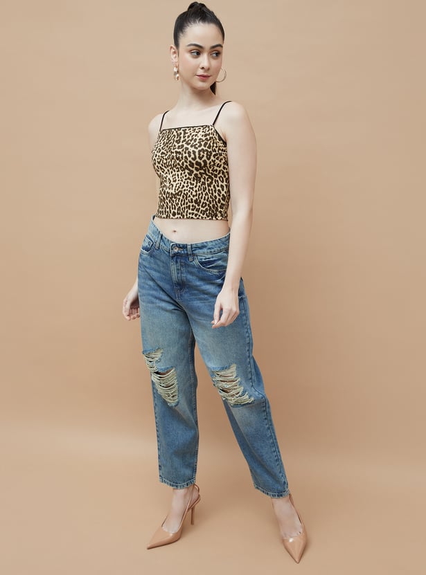 GINGER Animal Print Crop Cami Top - Image 3