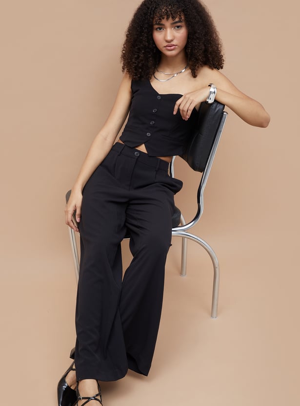 GINGER Solid One-Shoulder Crop Top - Image 4