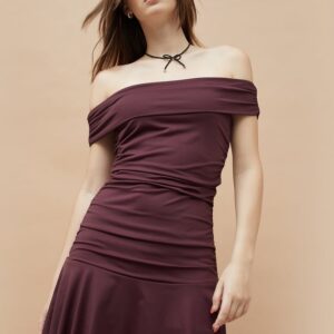 GINGER Ruched Off-Shoulder Mini Dress