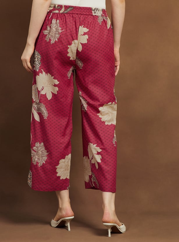 MELANGE Floral Print Straight Pants